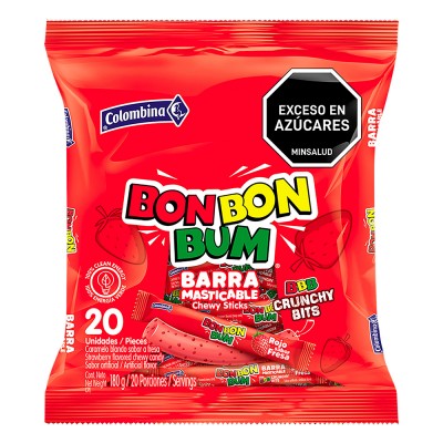 Caramelo blando BON BON BUM Sabor Rojo Fresa
